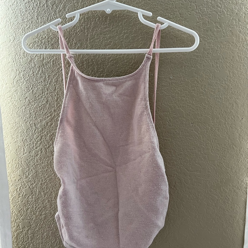 Pink Ribbed Women's Top